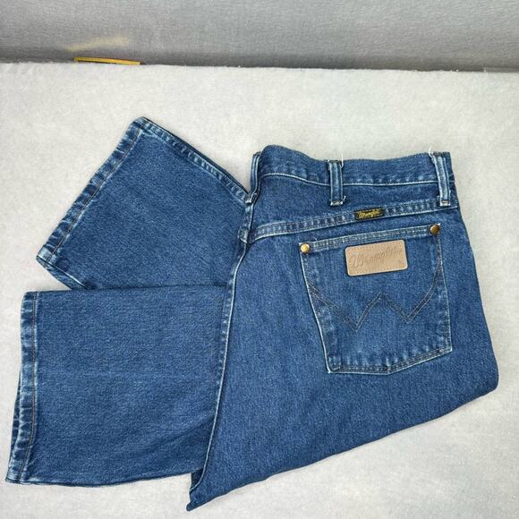 WRANGLER Men's Original Fit Cowboy Cut Jeans Size‎ W38 L 34 Blue Denim #13MWZGK - Picture 2 of 7
